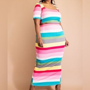 Crop top with maxi skirt